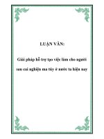 Giải pháp hỗ trợ tạo việc làm cho người sau cai nghiện ma túy