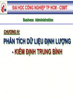 CHUONG IV  PHÂN TÍCH DỮ LIỆU ĐỊNH LƯỢNG  KIỂM ĐỊNH TRUNG BÌNH
