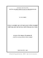 Nâng cao hiệu quả sử dụng đất nông nghiệp trên địa bàn huyện Ba Chẽ tỉnh Quảng Ninh (Luận văn thạc sĩ)