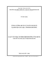 Tăng cường quản lý ngân sách xã tại huyện Gia Lộc, tỉnh Hải Dương (Luận văn thạc sĩ)