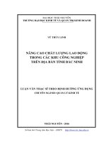 Nâng cao chất lượng lao động trong các khu công nghiệp trên địa bàn tỉnh Bắc Ninh (Luận văn thạc sĩ)