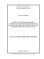 Nghiên cứu triển khai bồi dưỡng thường xuyên kiến thức bản đồ học cho giáo viên trung học phổ thông tỉnh Lào Cai bằng hình thức đào tạo trực tuyến (Luận văn thạc sĩ)