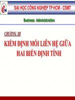 CHUONG III  KIỂM ĐỊNH MỐI LIÊN HỆ GIỮA  HAI BIẾN ĐỊNH TÍNH