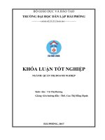 Phân tích tài chính và một số biện pháp cải thiện tình hình tài chính của công ty cổ phần du lịch dịch vụ Hải Phòng (Khóa luận tốt nghiệp)