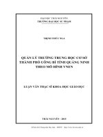 Quản lý trường trung học cơ sở thành phố Uông Bí tỉnh Quảng Ninh theo mô hình VNEN (Luận văn thạc sĩ)