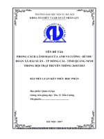 Phong cách lãnh đạo của anh Vi Cường Bí thư Đoàn xã Hải Xuân TP Móng CáiTỉnh Quảng Ninh trong hội trại truyền thống 26032013