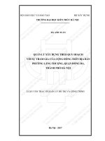 Quản lý xây dựng theo quy hoạch với sự tham gia của cộng đồng trên địa bàn phường láng thượng quận đống đa thành phố hà nội (tt) 