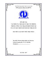 VAI TRÒ CỦA NHÀ QUẢN TRỊ VĂN PHÒNG  TRONG CÔNG TÁC HOẠCH ĐỊNH NHÂN SỰ  CỦA ỦY BAN NHÂN DÂN HUYỆN THỌ XUÂN