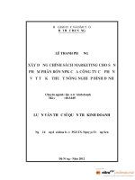 Xây dựng chính sách marketing cho sản phẩm phân bón NPK của công ty cổ phần
