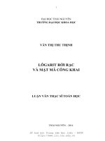 Logarit rời rạc và mật mã công khai (Luận văn thạc sĩ)