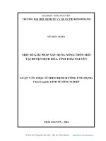 Một số giải pháp xây dựng nông thôn mới tại huyện Định Hóa, tỉnh Thái Nguyên (Luận văn thạc sĩ)