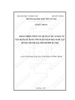 Hoàn thiện công tác quản lý dự án đầu tư xây dựng sử dụng vốn ngân sách nhà nước tại huyện thanh oai, thành phố hà nội (tt) 