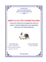 Đánh giá chính sách marketing mix tại công ty TNHH minh hòa trên địa bàn thành phố huế 