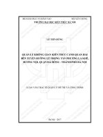 Quản lý không gian kiến trúc cảnh quan hai bên tuyến đường lê trọng tấn, phường la khê, dương nội, quận hà đông   thành phố hà nội (tt) 