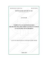 Nghiên cứu các giải pháp đảm bảo tiến độ thi công công trình tại công ty cổ phần xây dựng phục hưng holdings (tt) 
