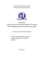 Thủ tục xét xử vụ án đối với bị cáo là người chưa thành niên tại TAND quận Long Biên