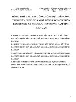 HỒ sơ THIẾT kế, THI CÔNG, TỔNG dự TOÁN CÔNG TRÌNH xây DỰNG NGẦM bê TÔNG pác mòn THÔN bản QUẰNG, xã XUÂN LA, HUYỆN pác nặm TỈNH bắc KAN 