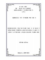 Đánh giá thực trạng và hiệu quả sử dụng đất nông nghiệp trên địa bàn xã long sơn, huyện anh sơn, tỉnh nghệ an qua giai đoạn 2008   2010 