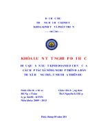 Hiệu quả sản xuất kinh doanh dịch vụ của các HTXNN trên địa bàn thị xã hương trà, tỉnh thừa thiên huế 