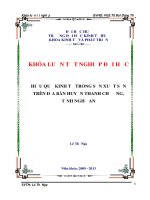Hiệu quả kinh tế trong sản xuất sắn trên địa bàn huyện thanh chương, tỉnh nghệ an 