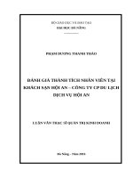 Đánh giá thành tích nhân viên tại khách sạn Hội An – công ty CP du lịch dịch vụ hội an