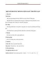 Giáo án Đại số 11 chương 1 bài 3: Một số phương trình lượng giác thường gặp