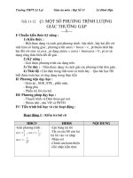 Giáo án Đại số 11 chương 1 bài 3: Một số phương trình lượng giác thường gặp