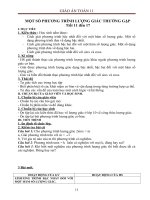 Giáo án Đại số 11 chương 1 bài 3: Một số phương trình lượng giác thường gặp