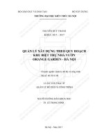 Quản lý xây dựng theo quy hoạch khu biệt thự nhà vườn orange garden   hà nội (tt) 
