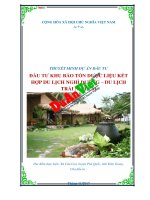 Dự án đầu tư khu bảo tồn dược liệu kết hợp du lịch phú quốc 