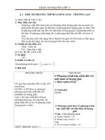 Giáo án Đại số 11 chương 1 bài 3: Một số phương trình lượng giác thường gặp