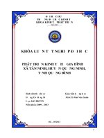 Phát triển kinh tế hộ gia đình ở xã tân ninh, huyện quảng ninh, tỉnh quảng bình 