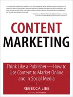 Content marketing think like a publisher  cover  table of contents   content marketing; think like a publisher 