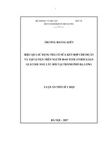 Hiệu quả sử dụng trà cỏ Sữa kết hợp chế độ ăn và tập luyện trên người 40-69 tuổi có rối loạn glucose máu lúc đói tại thành phố Hạ Long (FULL TEXT)