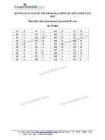 Đáp án sinh đề thi minh họa THPTQG 2018