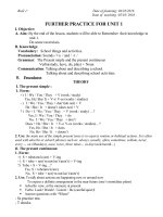 Giáo án dạy thêm Tiếng Anh lớp 6  chương trình mới