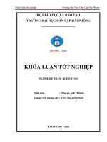 Hoàn thiện tổ chức công tác kế toán vốn bằng tiền tại công ty TNHH đầu tư thương mại và phát triển Hải Hưng (Khóa luận tốt nghiệp)