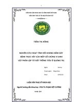 Nghiên cứu hoạt tính đối kháng nấm gây bệnh thực vật của một số chủng vi sinh vật phân lập từ đất trồng tiêu ở Quảng Trị (Luận văn thạc sĩ)