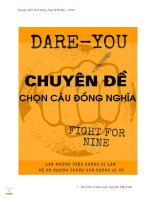 200 câu CHỌN câu gần NGHĨA cực sát CHO kì THI THPTQG   NGUYỄN TIẾN VINH 