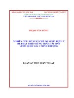 Nghiên cứu, đề xuất chế độ nước hợp lý để phát triển rừng tràm tái sinh Vườn Quốc gia U Minh Thượng