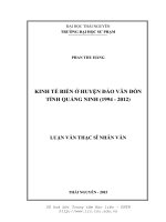 Kinh tế biển ở huyện đảo Vân Đồn tỉnh Quảng Ninh (19942012) (Luận văn thạc sĩ)