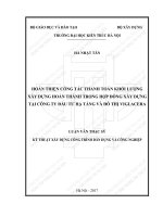 Hoàn thiện công tác thanh toán khối lượng xây dựng hoàn thành trong hợp đồng xây dựng tại công ty đầu tư hạ tầng và đô thị VIGLACERA (tt) 