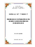 Tình hình cho vay và sử dụng vốn vay của hộ nghèo tại huyện Lộc Hà tĩnh Hà Tĩnh