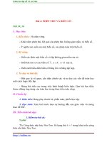 Giáo án Đại số 11 chương 2 bài 4: Phép thử và biến cố