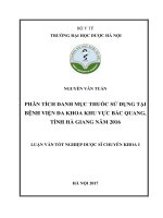 Phân tích danh mục thuốc sử dụng tại bệnh viện đa khoa khu vực bắc quang tỉnh hà giang năm 2016 