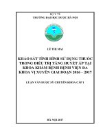 Khảo sát tình hình sử dụng thuốc trong điều trị tăng huyết áp tại khoa khám bệnh bệnh viện đa khoa vị xuyên giai đoạn 2016 2017 