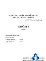 PHƯƠNG PHÁP NGHIÊN CƯU TRONG KINH DOANH