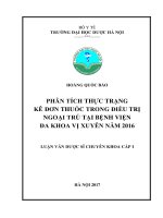 Phân tích thực trạng kê đơn thuốc trong điều trị ngoại trú tại bệnh viện đa khoa vị xuyên năm 2016 