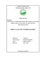 Ảnh hưởng của biến đổi khi hậu đến sinh kế người dân trồng chè xã Tân Cương  thành phố Thái Nguyên  tỉnh Thái Nguyên. (Khóa luận tốt nghiệp)