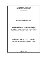 PHÁT TRIỂN NGUỒN NHÂN LỰC TẠI NHÀ HÁT MÚA RỐI VIỆT NAM